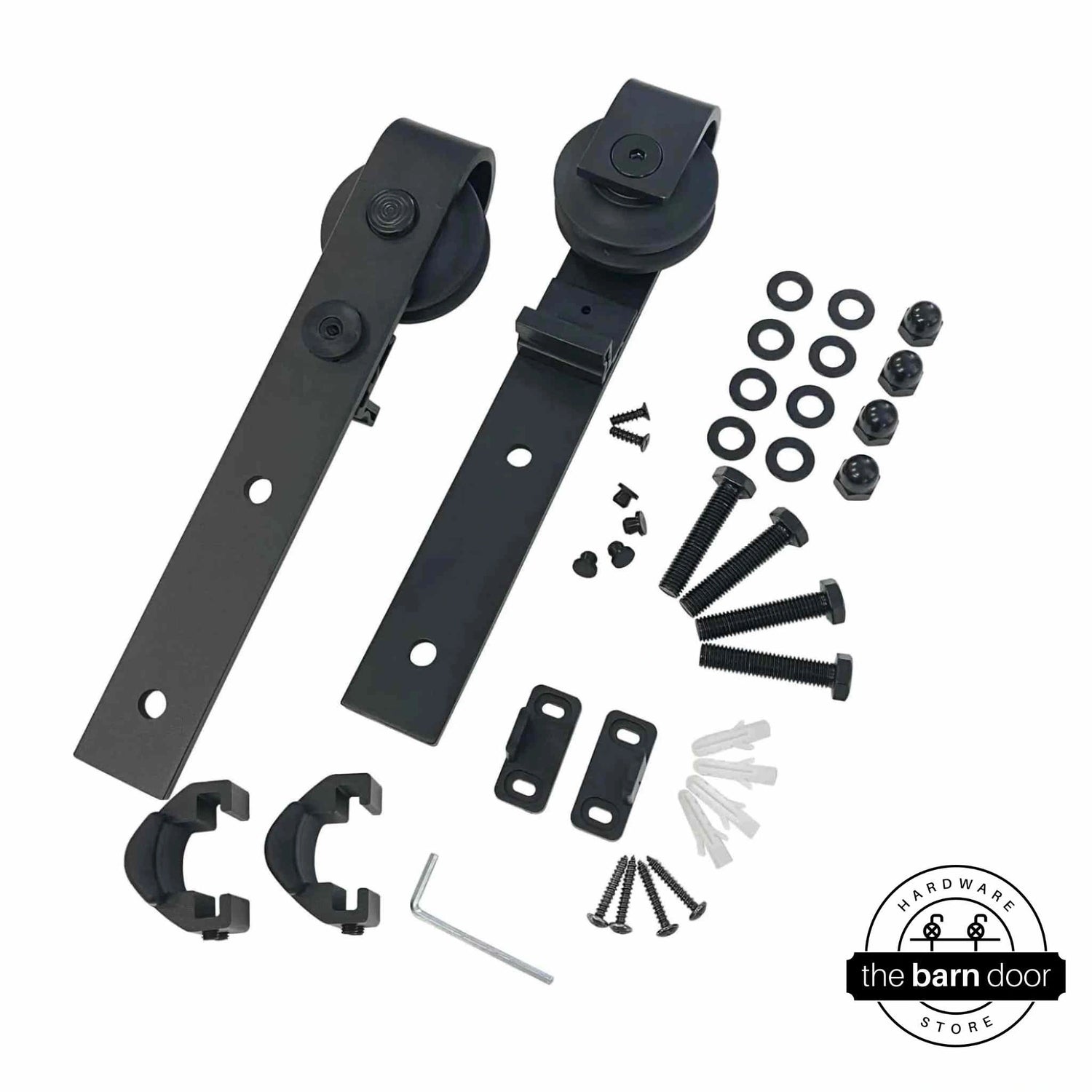 Classic Black Single Track Barn Door Hardware Kit