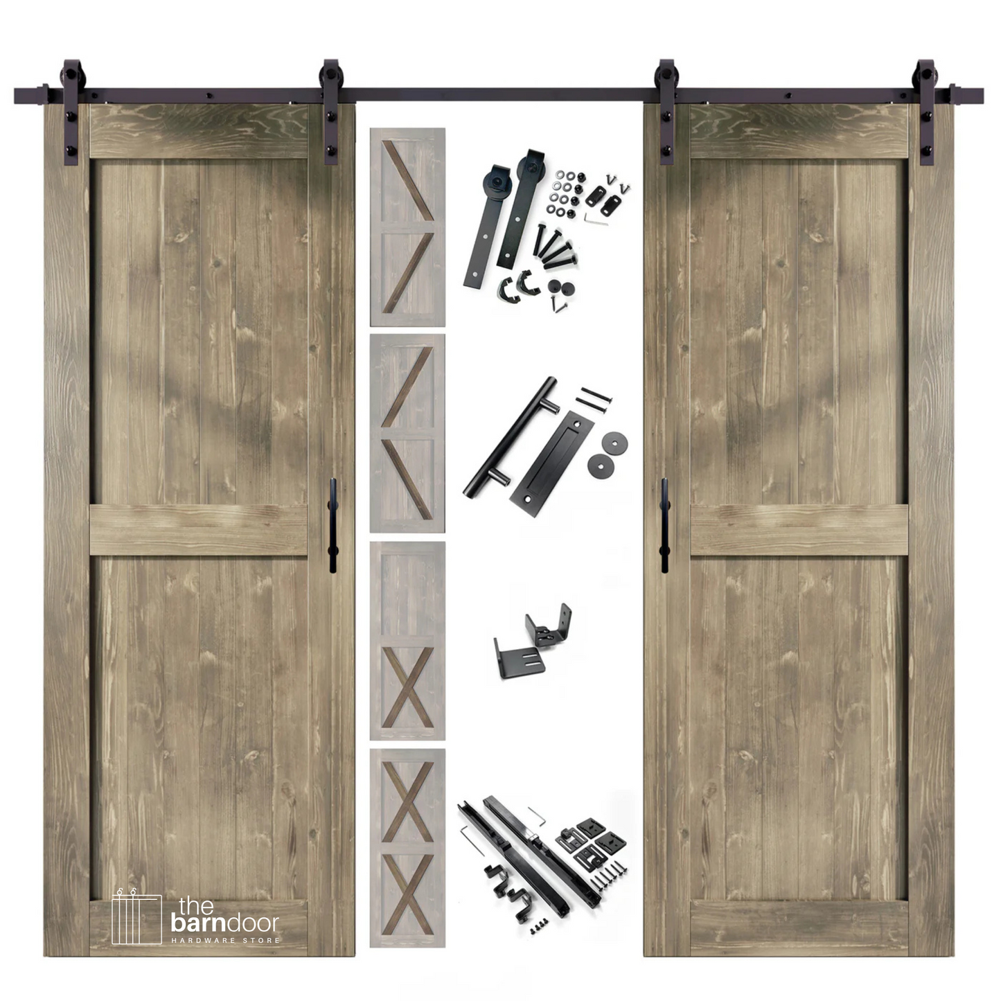 Classic Gray Classic Double Barn Door Kit by TBDHS