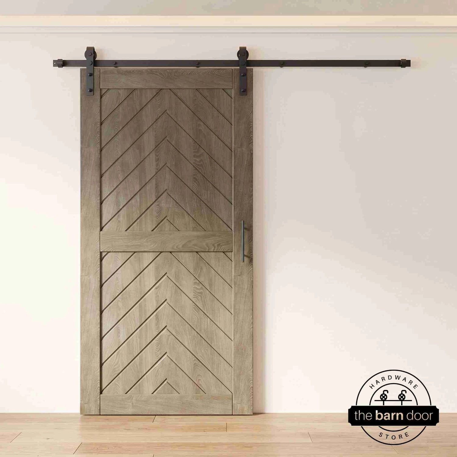 Classic Gray Fishbone Barn Door