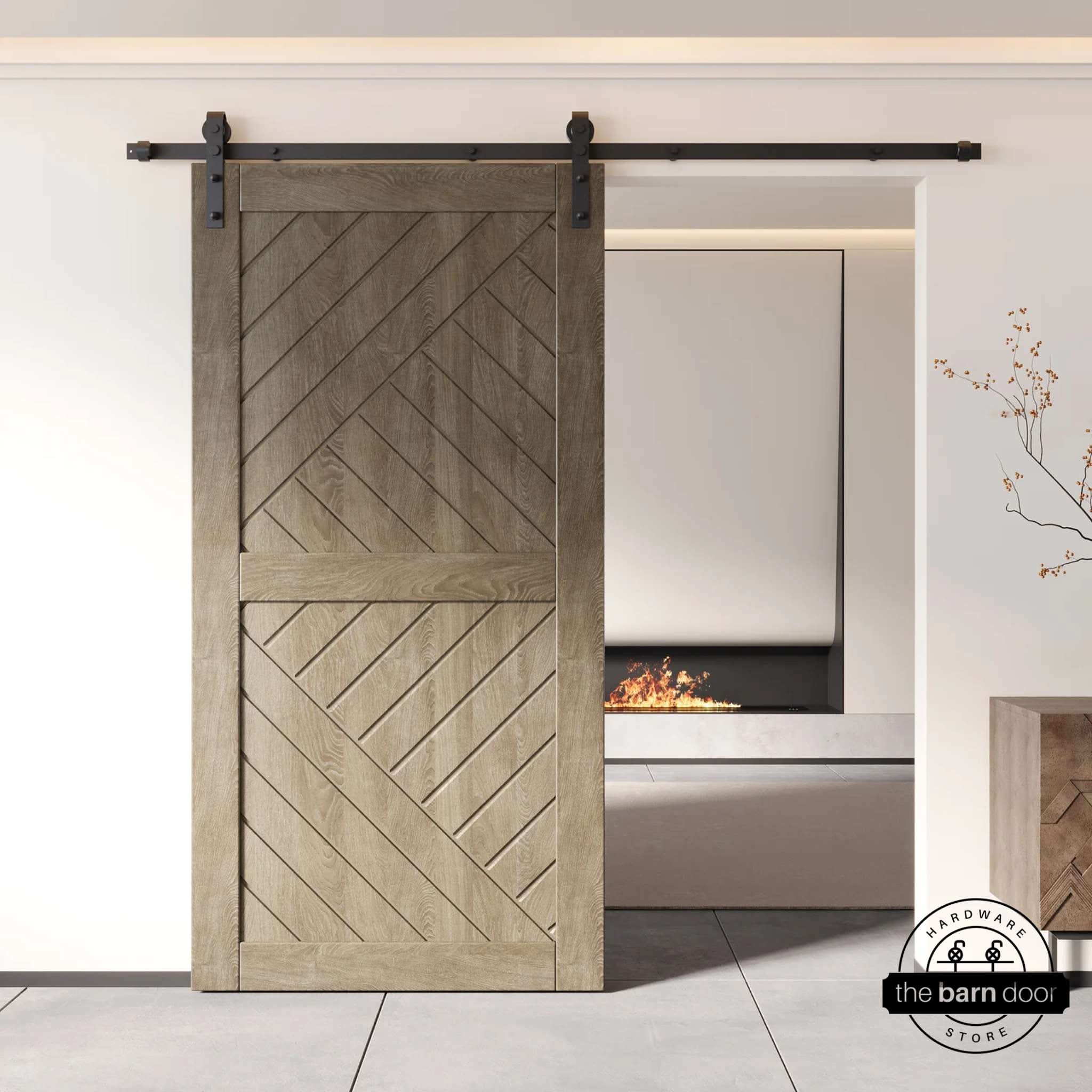 Classic Gray Patterned Barn Door