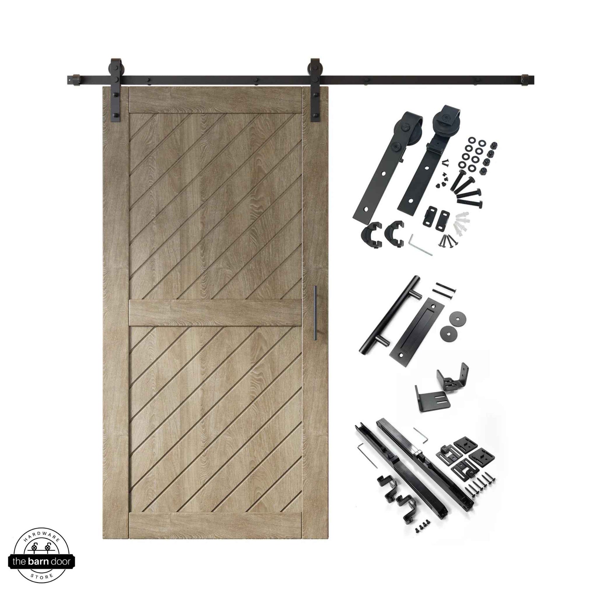 Classic Gray Slanted Classic Single Track Barn Door Kit