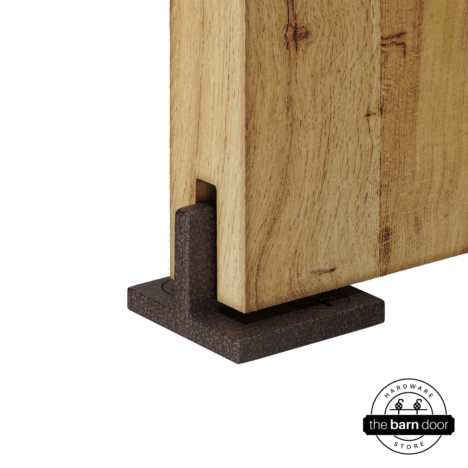 Copper Vein Goldberg Brothers T-Guide attached to a wooden barn door 