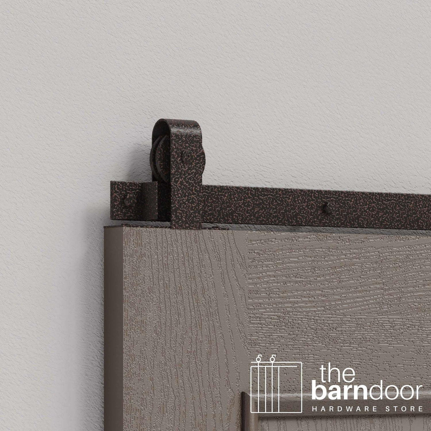 Copper Vein J Strap Top Mount Heavy Duty Single Track Barn Door Hardware