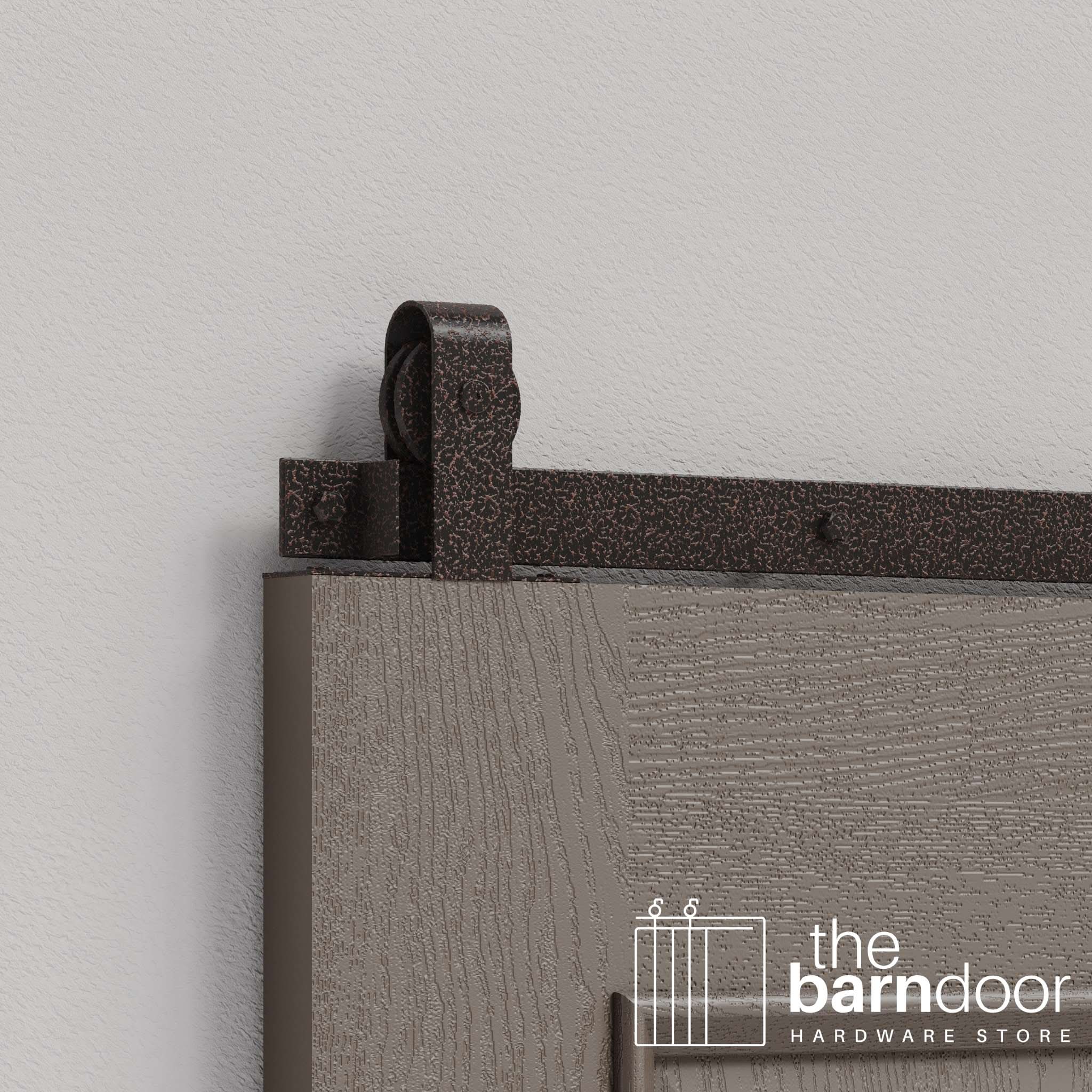 Copper Vein J Strap Top Mount Heavy Duty Single Track Barn Door Hardware