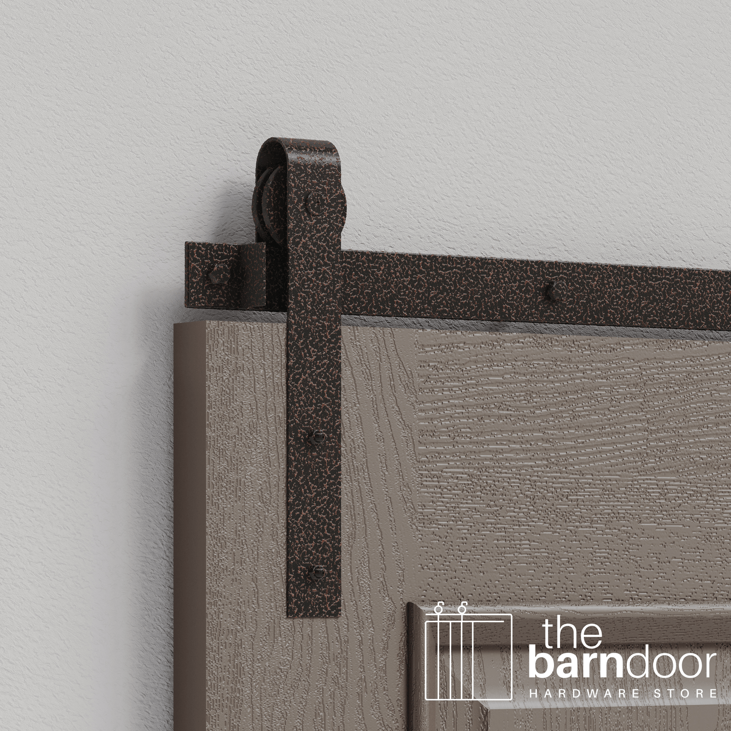 Copper Vein J Strap Heavy Duty Single Track Barn Door Hardware