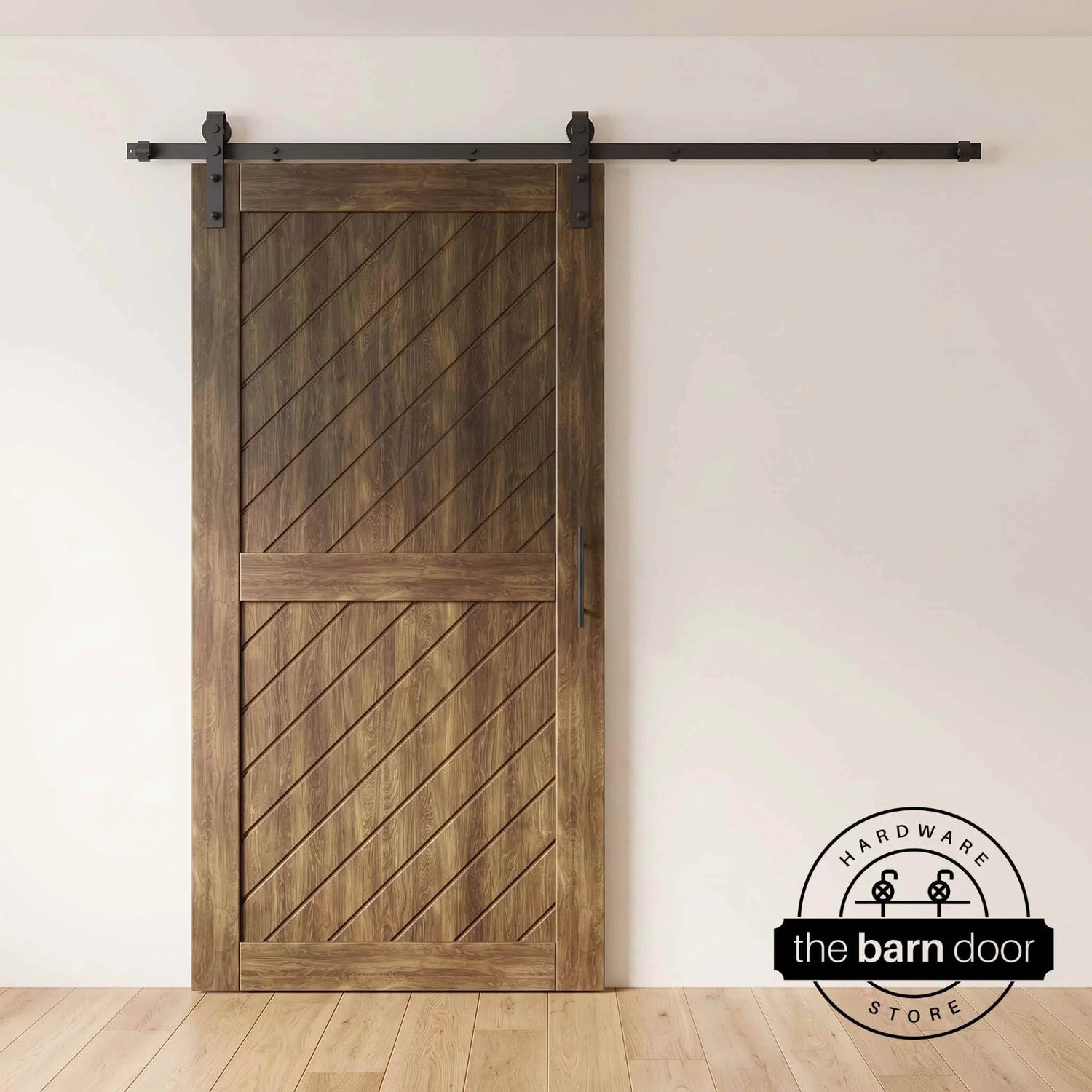 Dark Walnut Slanted Barn Door