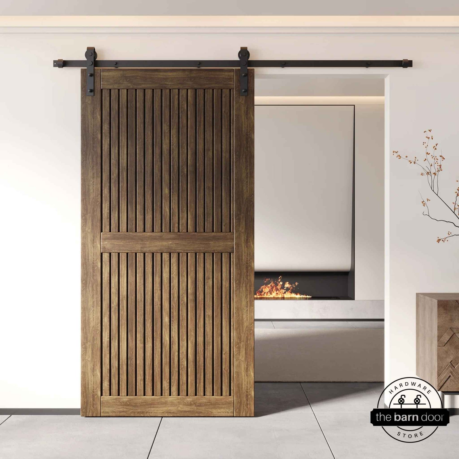 Dark Walnut Vertical Slat DIY Barn Door