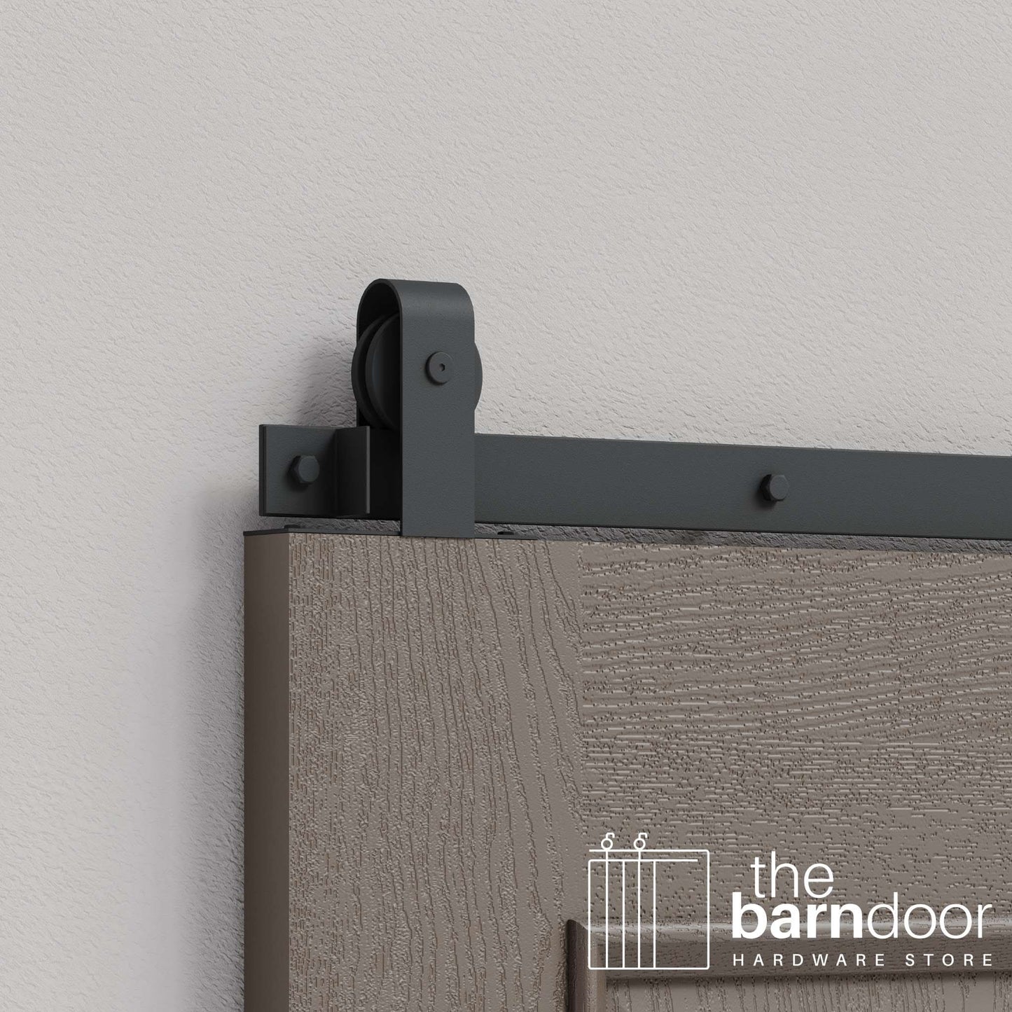 Dark Gray J Strap Top Mount Heavy Duty Single Track Barn Door Hardware