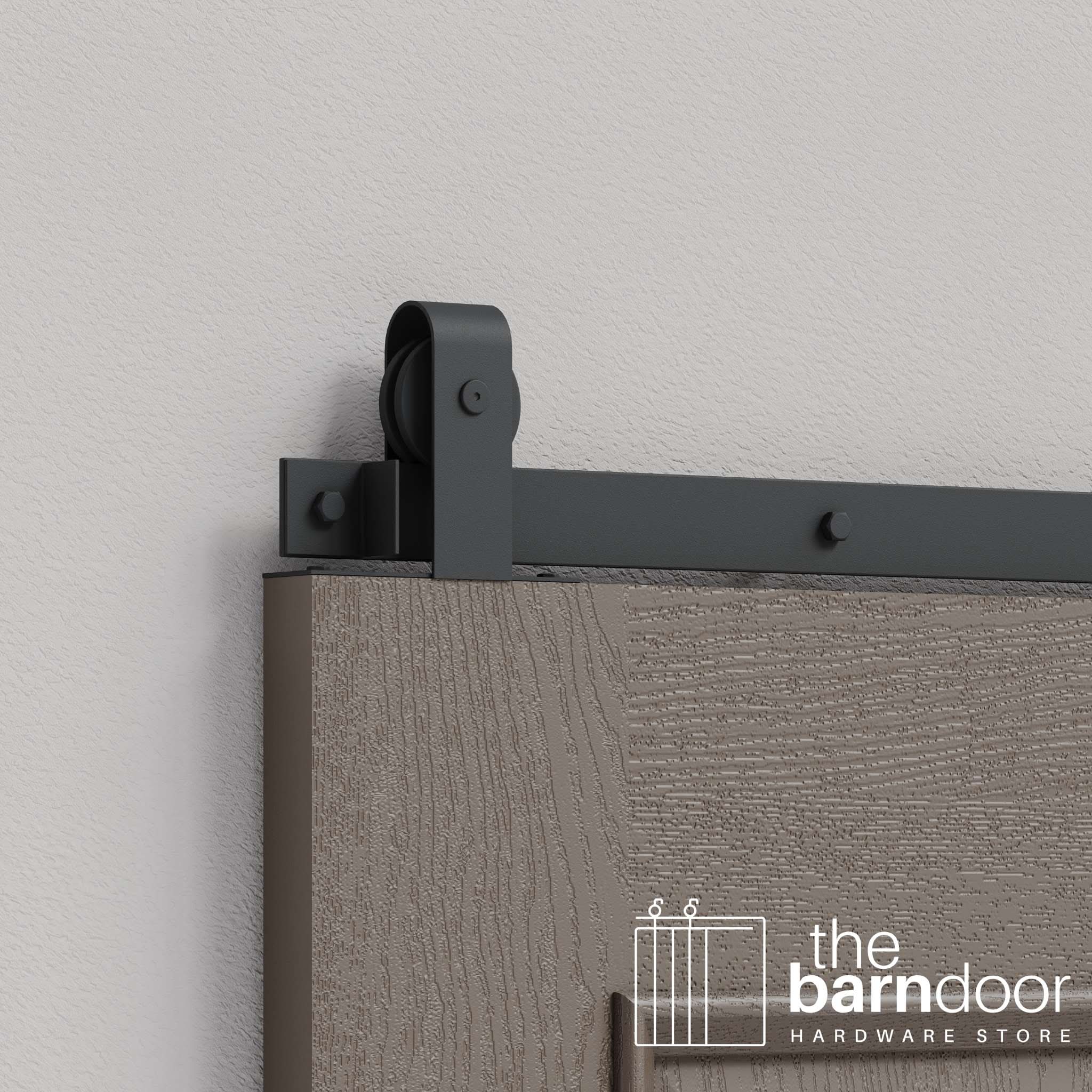 Dark Gray J Strap Top Mount Heavy Duty Single Track Barn Door Hardware