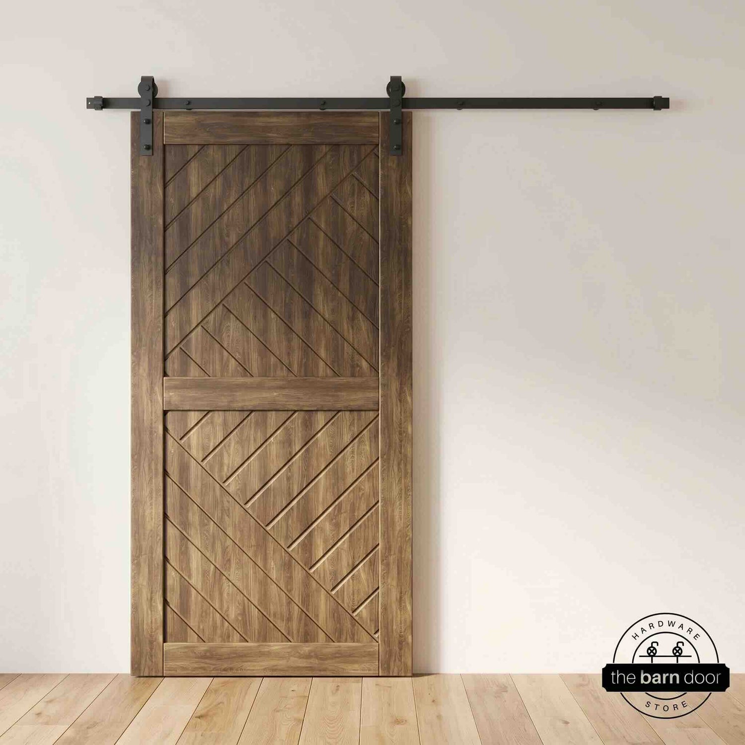 Dark Walnut Patterned Barn Door