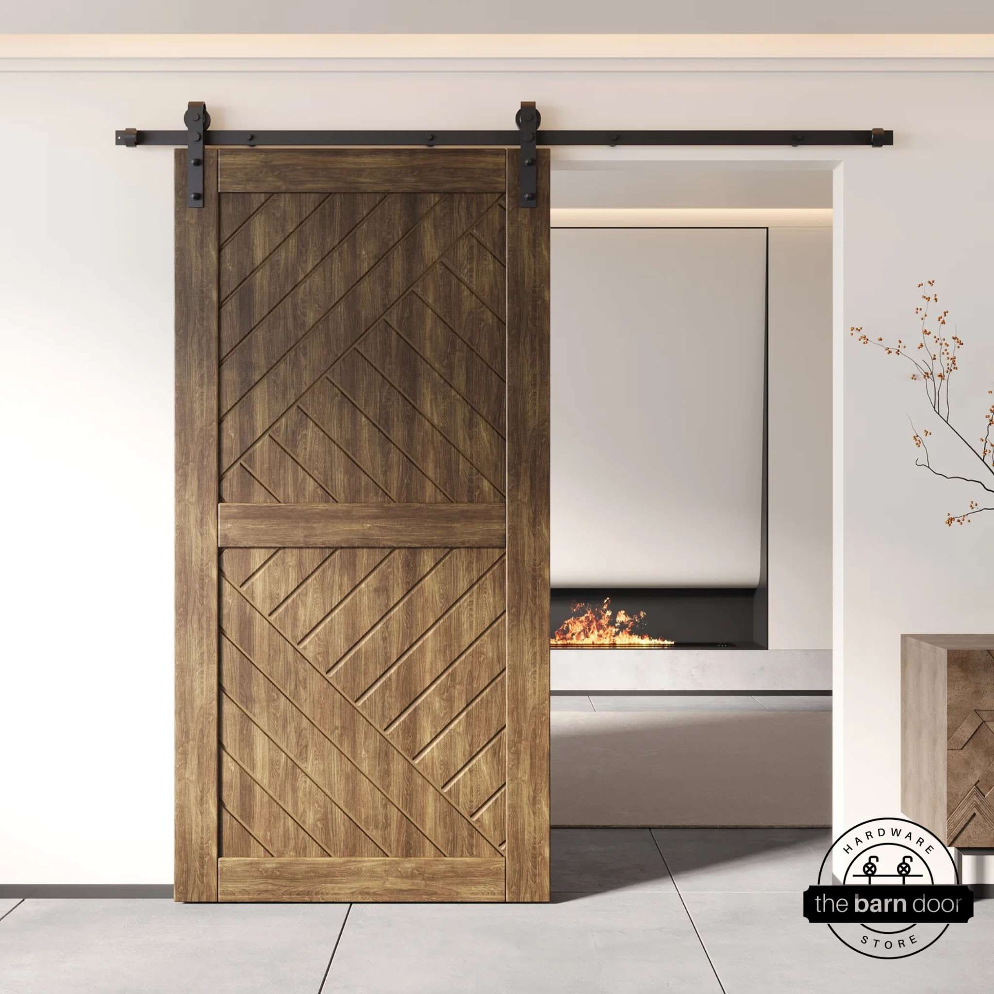 Dark Walnut Patterned Barn Door