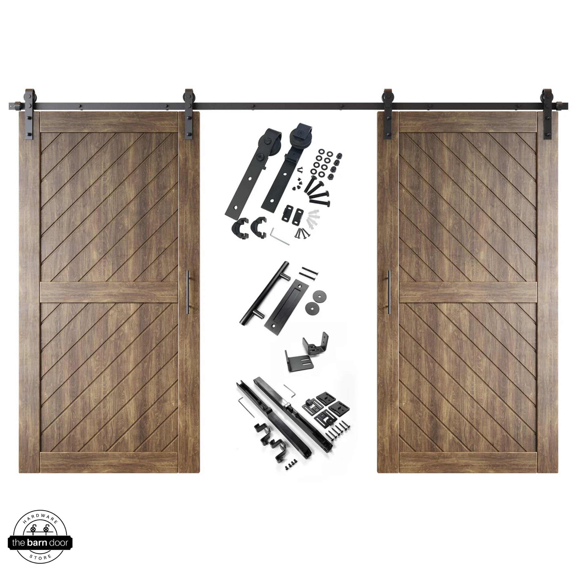 Dark Walnut Slanted Double Barn Door Kit