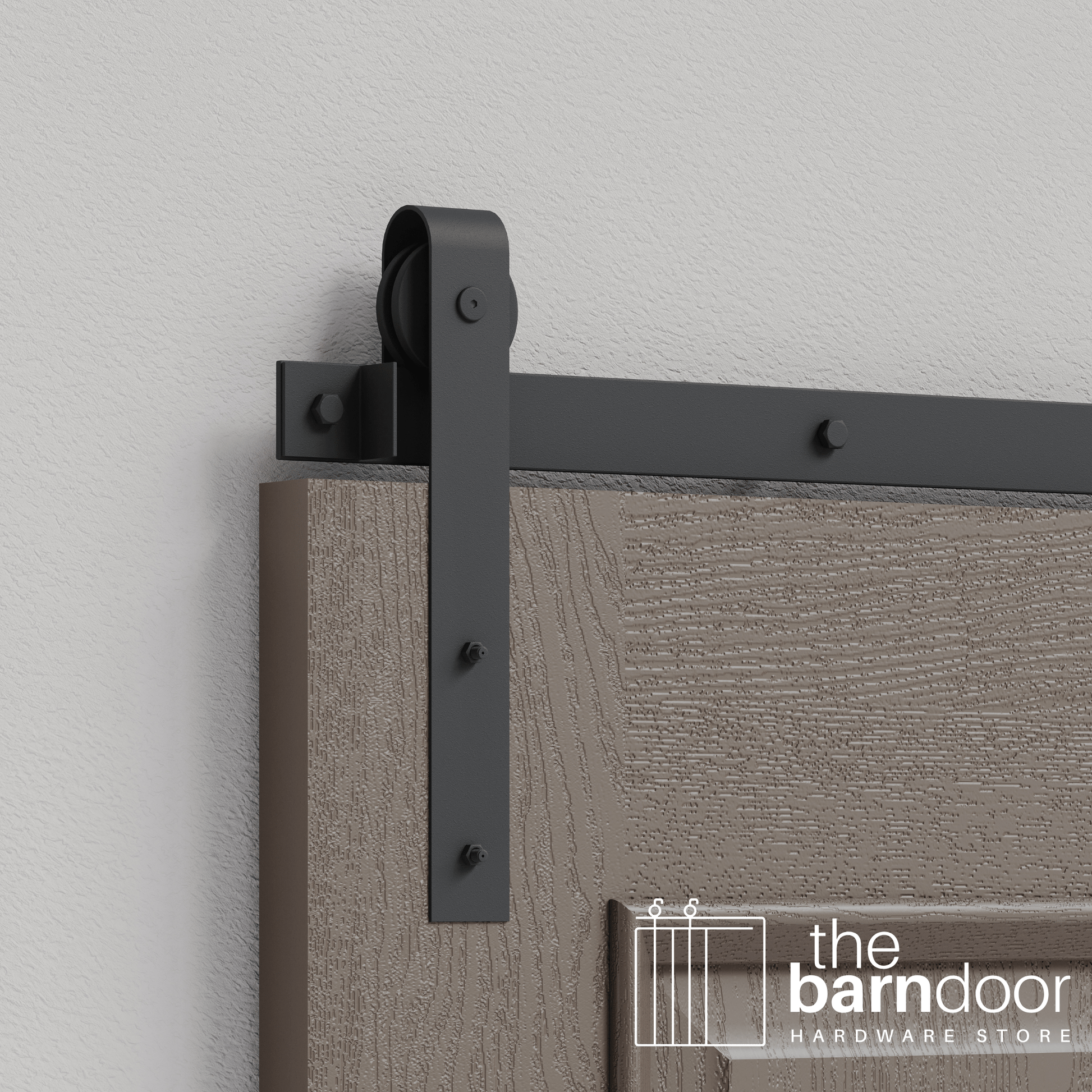 Dark Gray J Strap Heavy Duty Single Track Barn Door Hardware