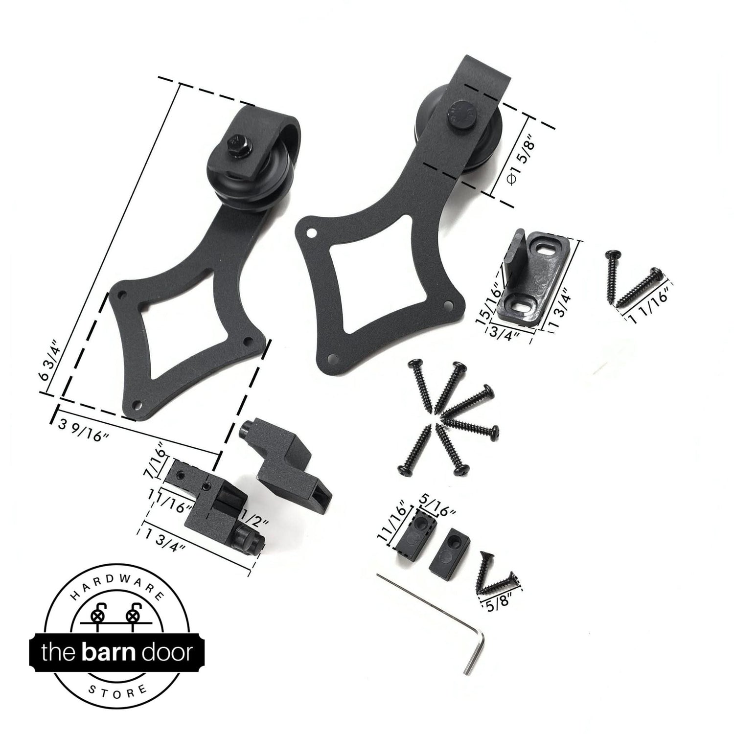 Black Diamond Mini Cabinet Barn Door Rollers