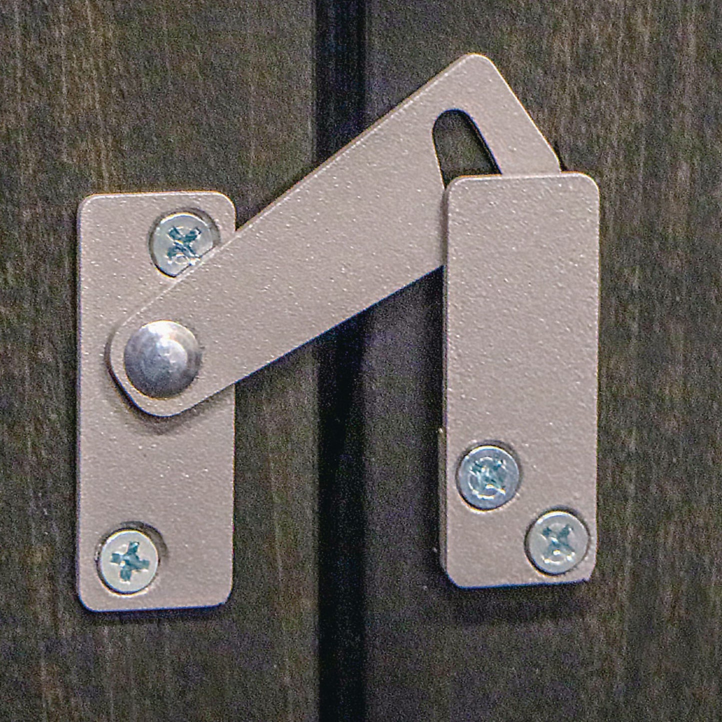 Biparting Barn Door Latch in Silver Metallic