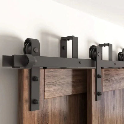 Double Track Bypass Barn Door Hardware Kit