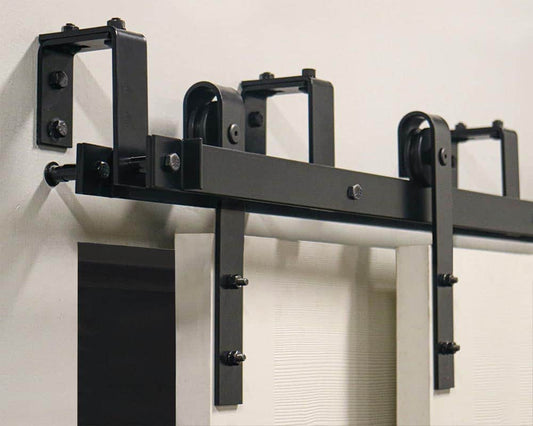 Double Track Bypass Barn Door Hardware Kit by TBDHS