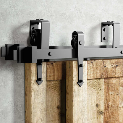 Arrow Shaped Double Track Bypass Barn Door Hardware Kit