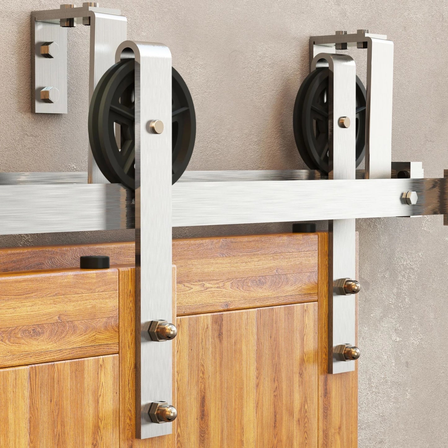 Double Track Bypass Barn Door Hardware Kit | Customizable Design