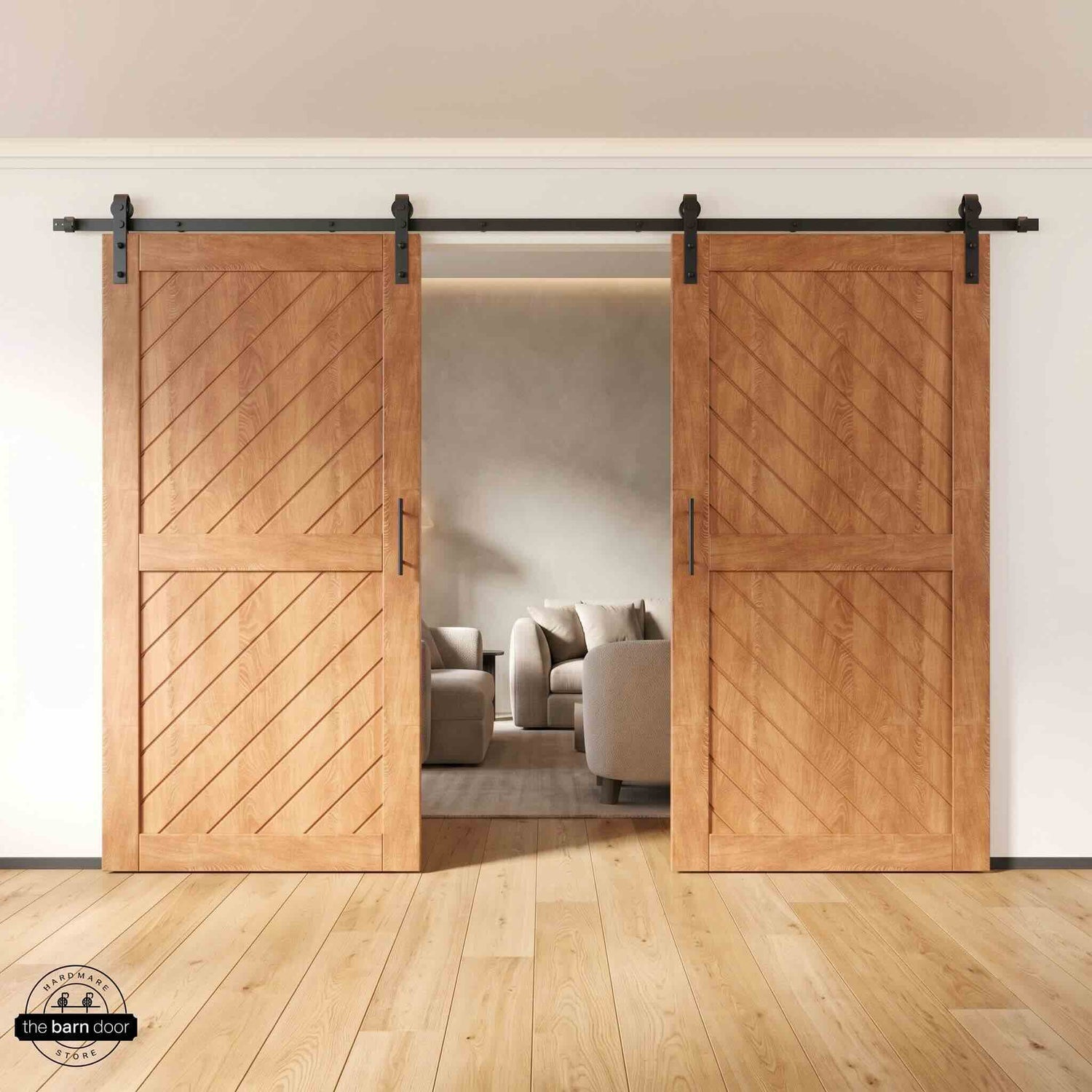 Early American Slanted Double Barn Door