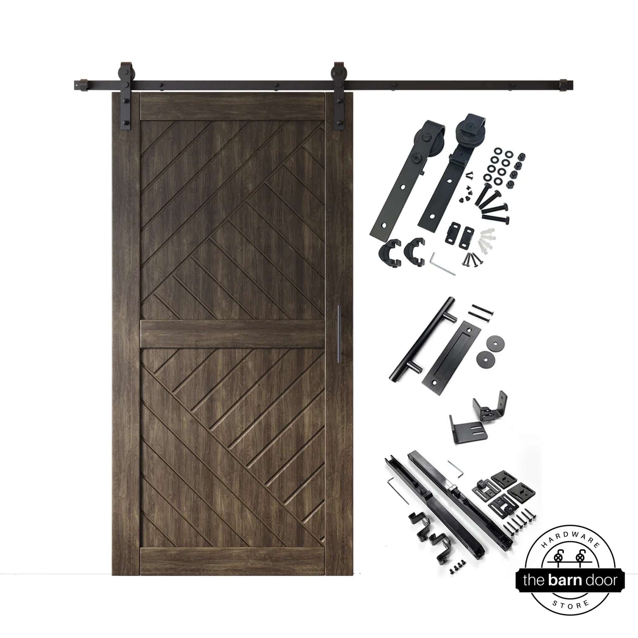 Ebony Patterned Single Barn Door Kit