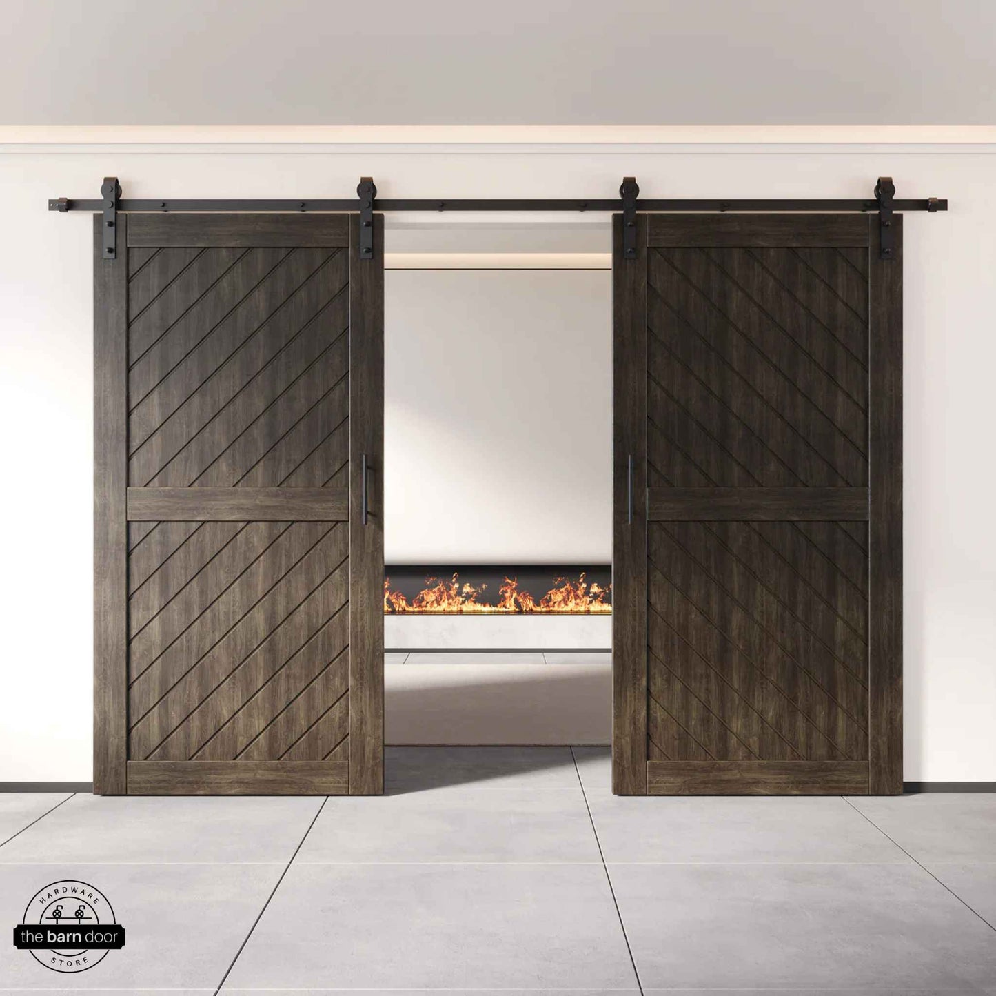 Ebony Slanted Double Barn Door