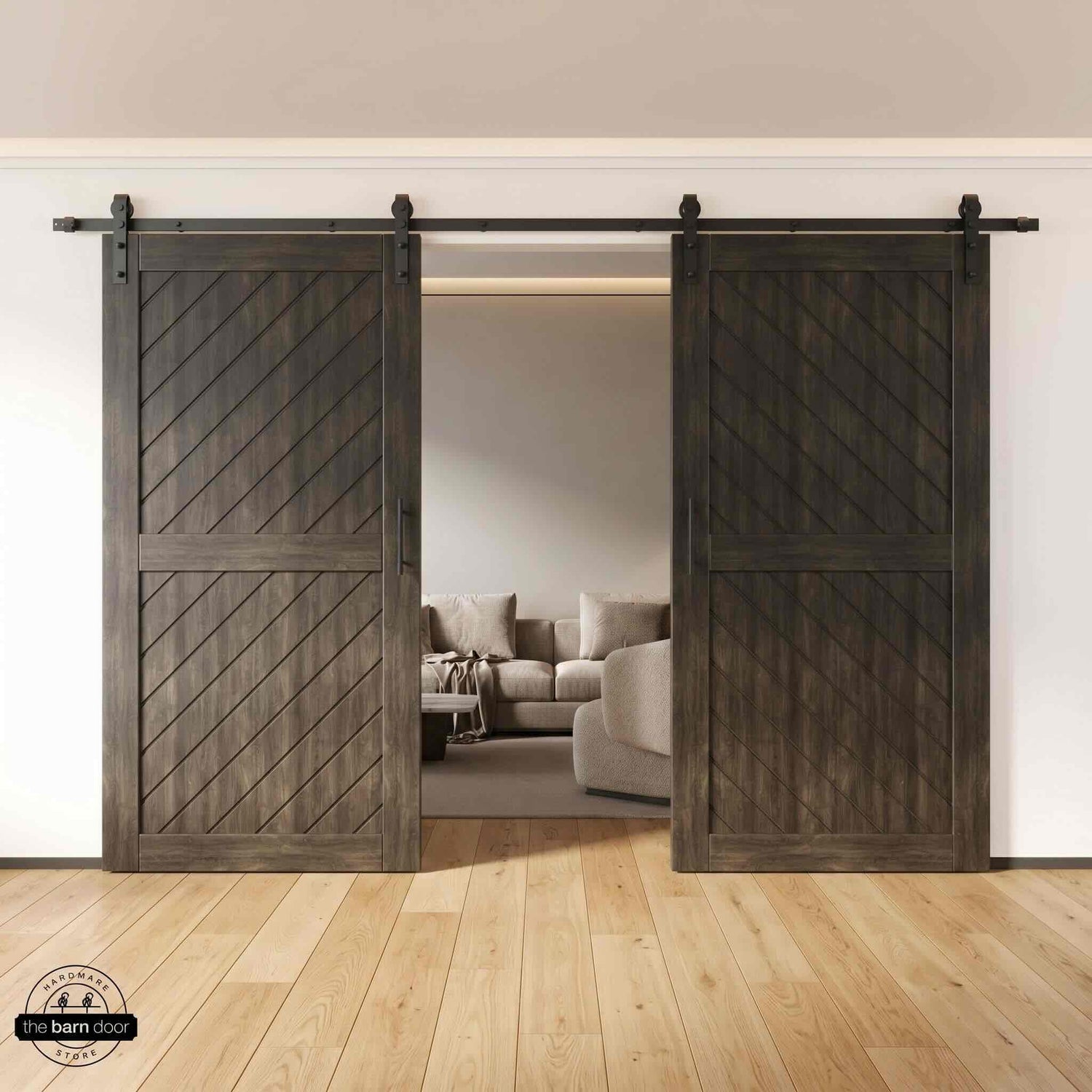 Ebony Slanted Double Barn Door