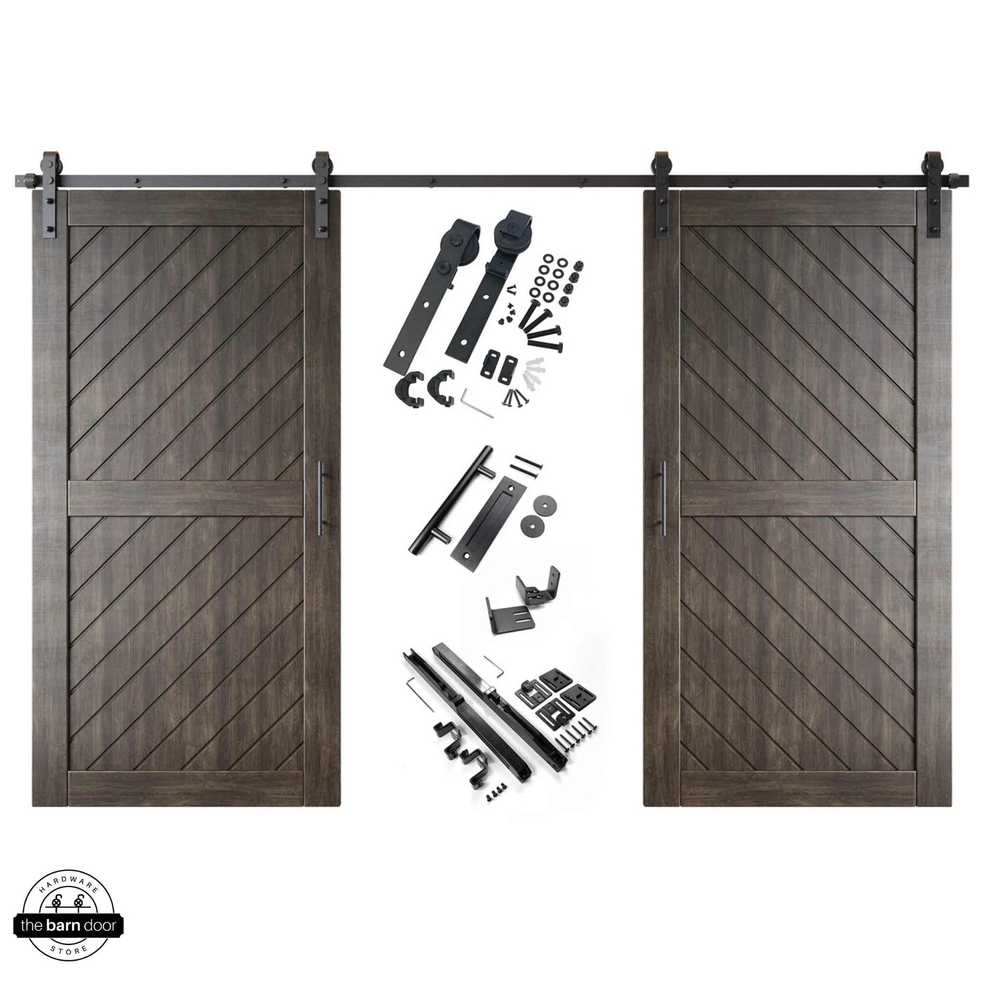 Ebony Slanted Double Barn Door Kit