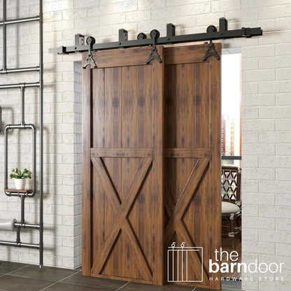 Eiffel Double Track Bypass Barn Door Hardware Kit