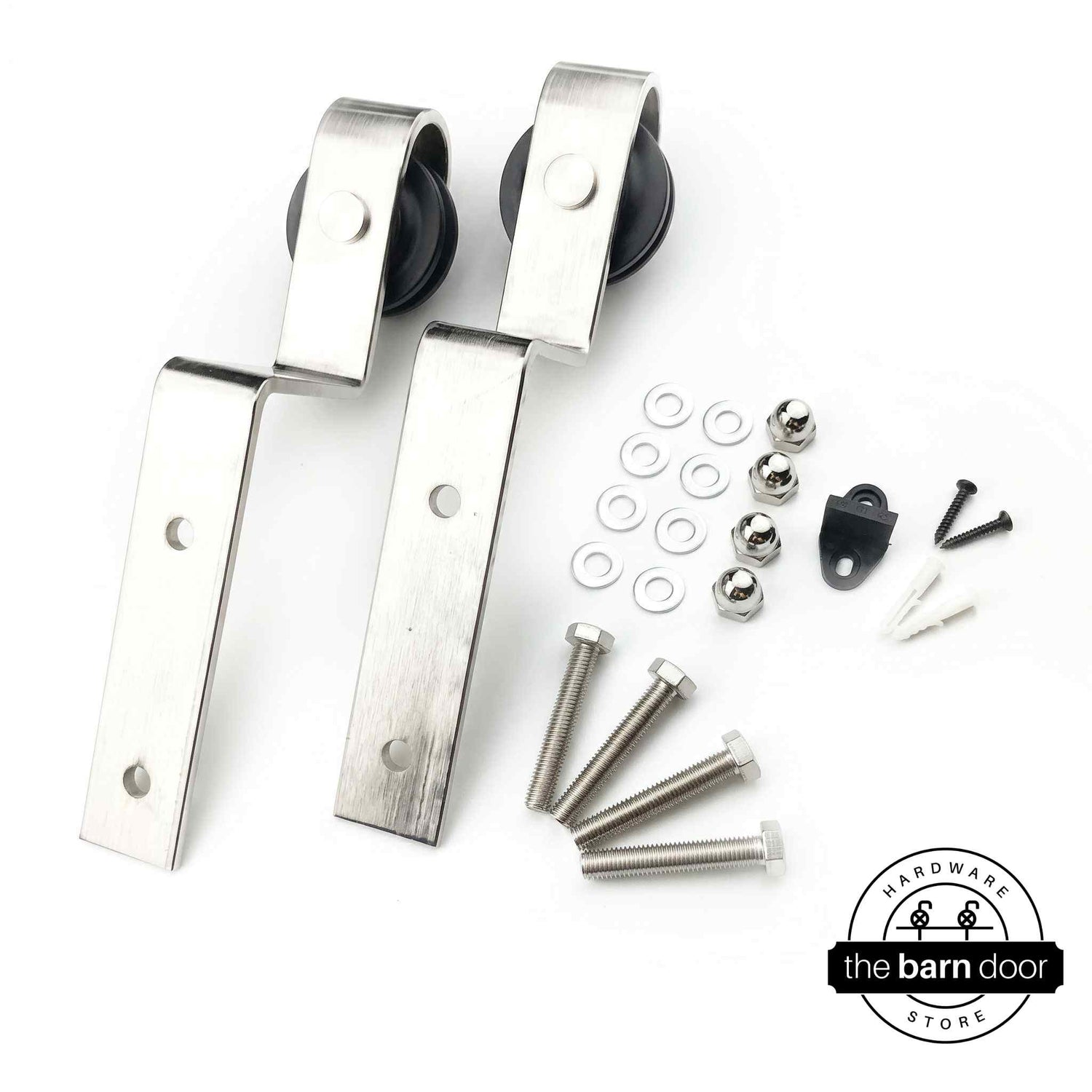 Brushed Nickel Bypass Barn Door Rollers by TBDHS