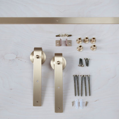 Face Mount Brass Barn Door Hardware