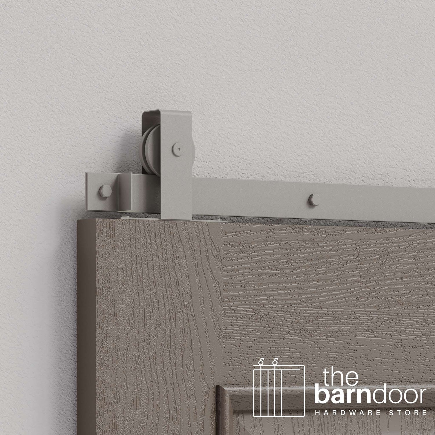 Flint Gray Flat Top Top Mount Heavy Duty Single Track Barn Door Hardware