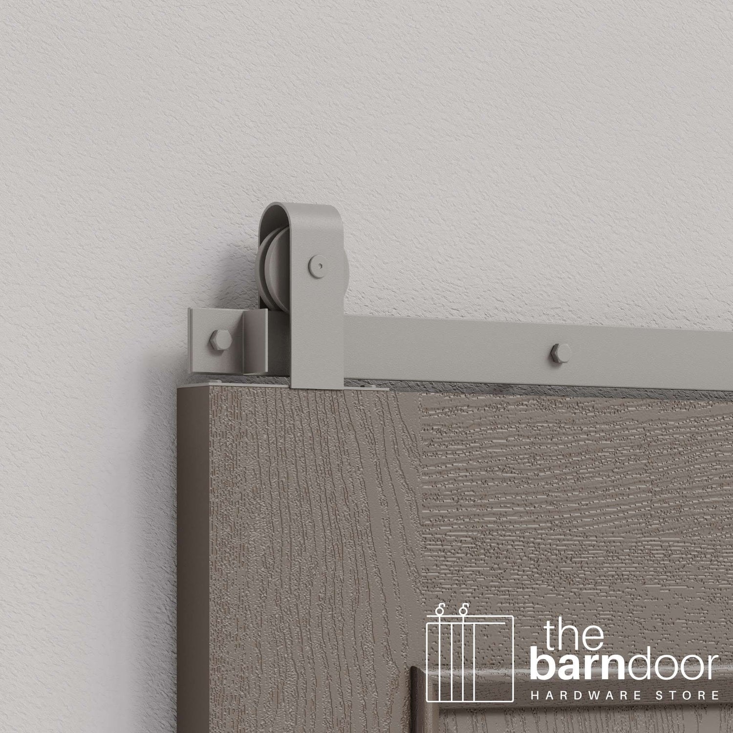 Flint Gray J Strap Top Mount Heavy Duty Single Track Barn Door Hardware