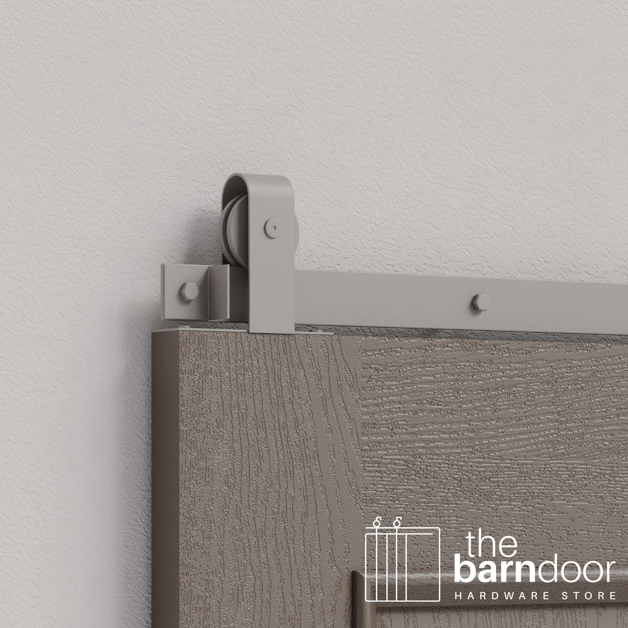 Flint Gray J Strap Top Mount Heavy Duty Single Track Barn Door Hardware