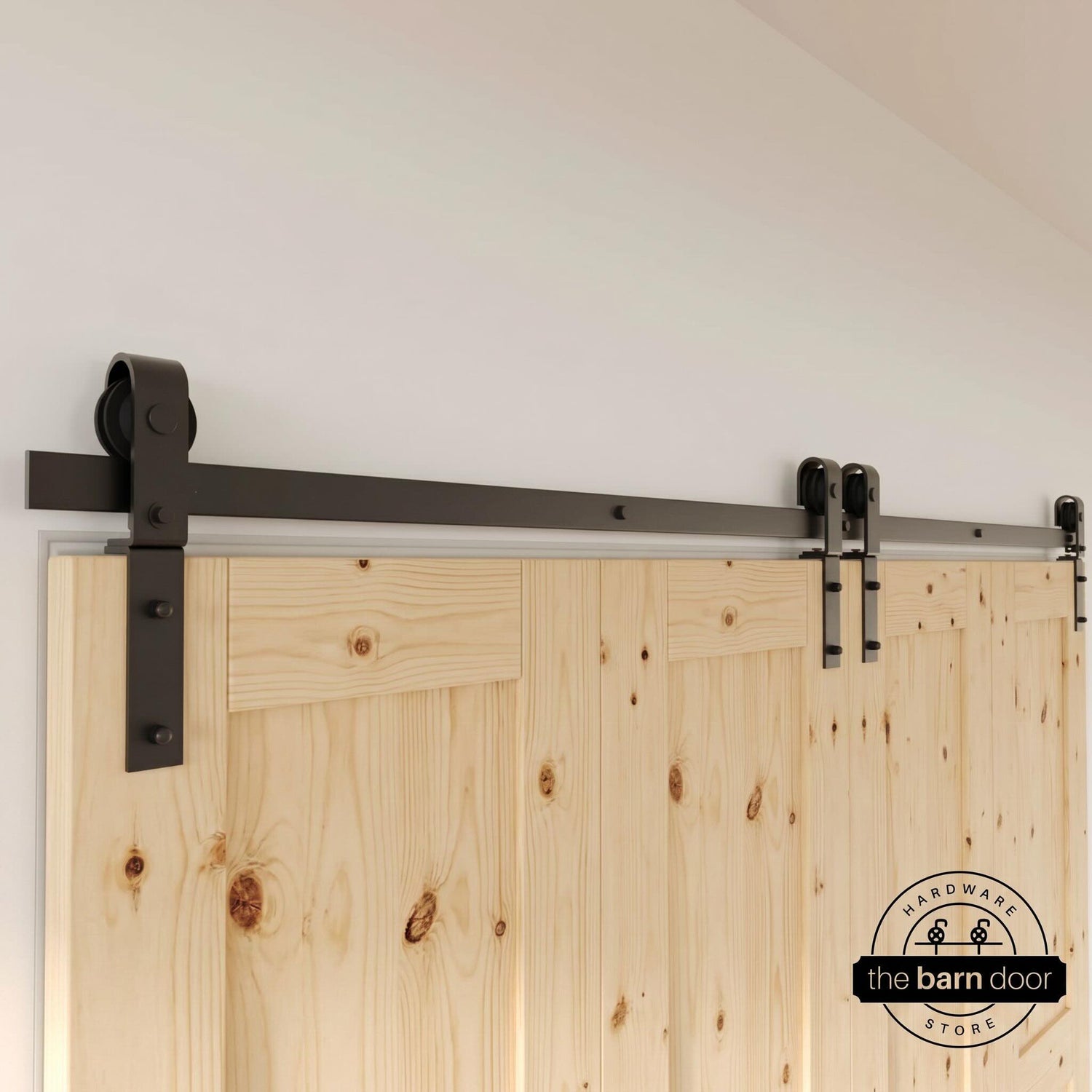 Front Mount 4 Door Bifold Barn Door Hardware Kit Roller Close Up