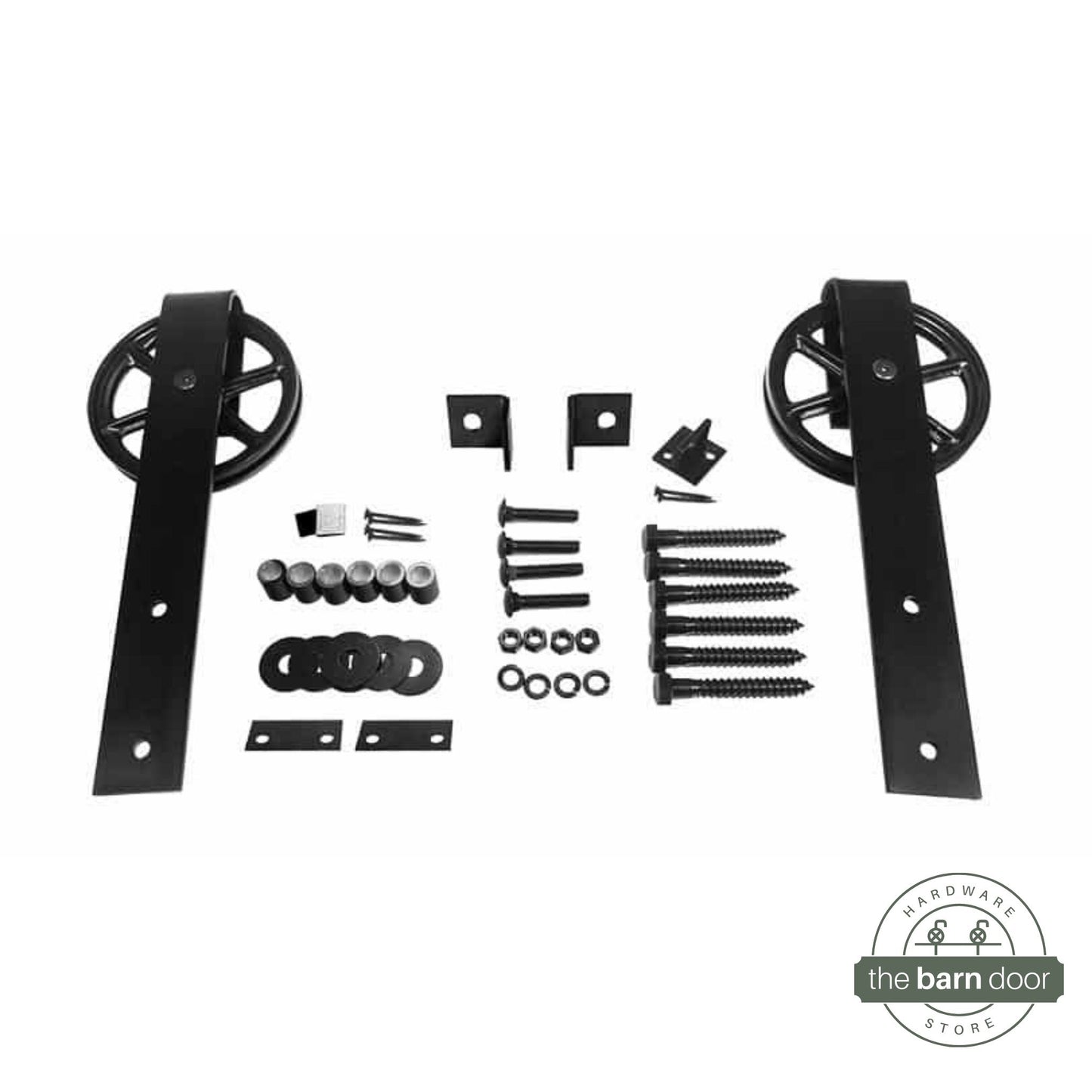 Wagon Wheel Heavy Duty Double Track Barn Door Hardware by TBDHS