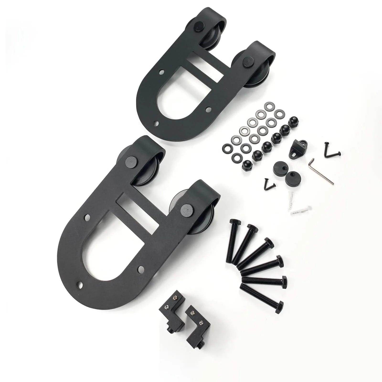Horseshoe Barn Door Roller in Black