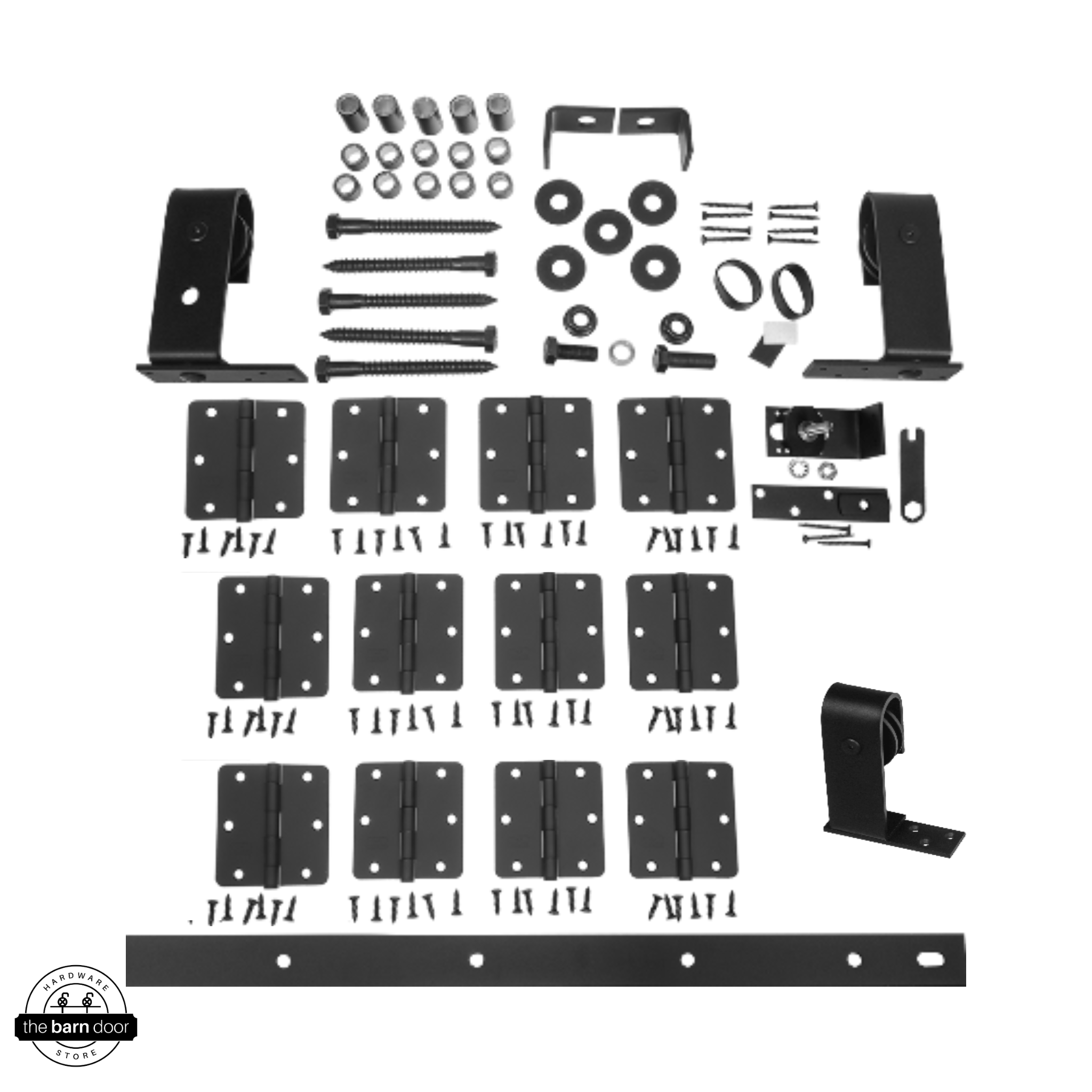 J Top Mount Bifold 4 Door One-Way Barn Door Hardware Kit 