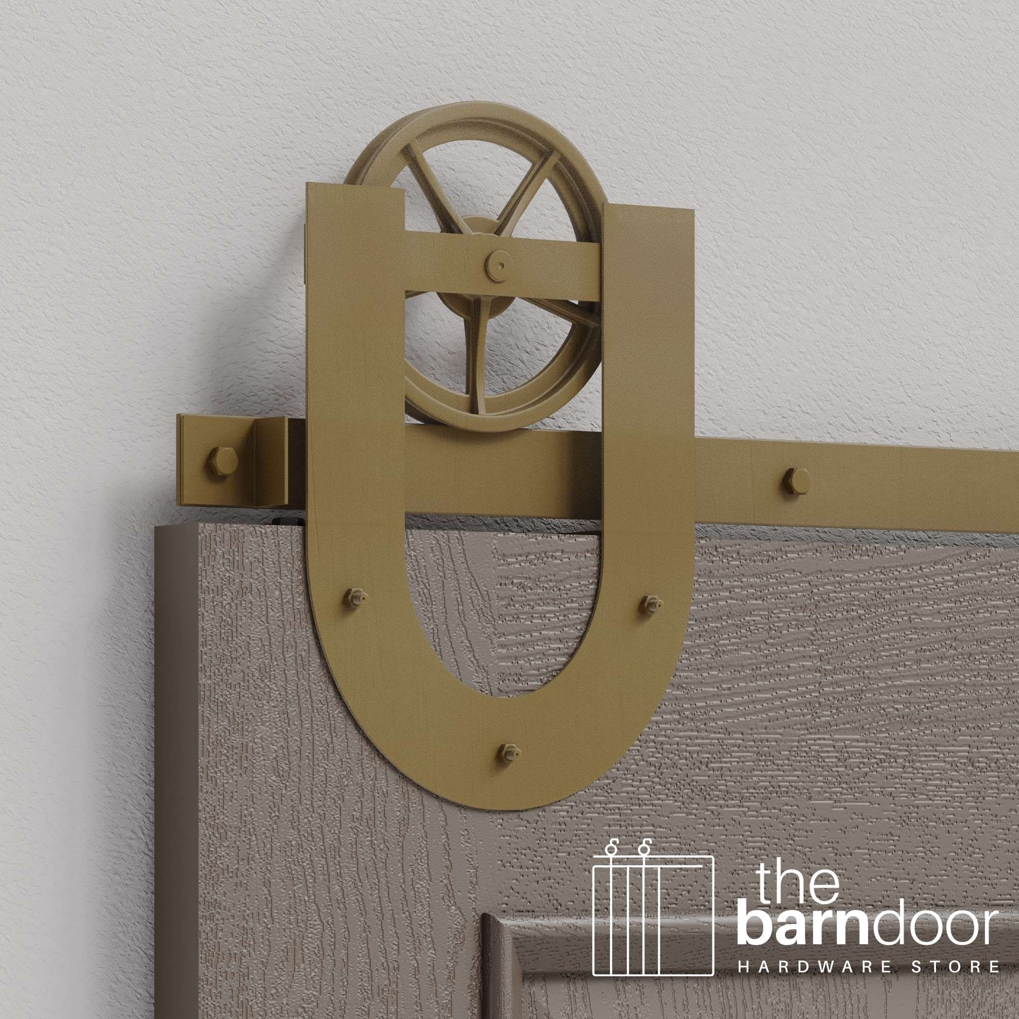 Jacobs Gold Horseshoe Wagon Wheel Heavy Duty Single Track Barn Door Hardware