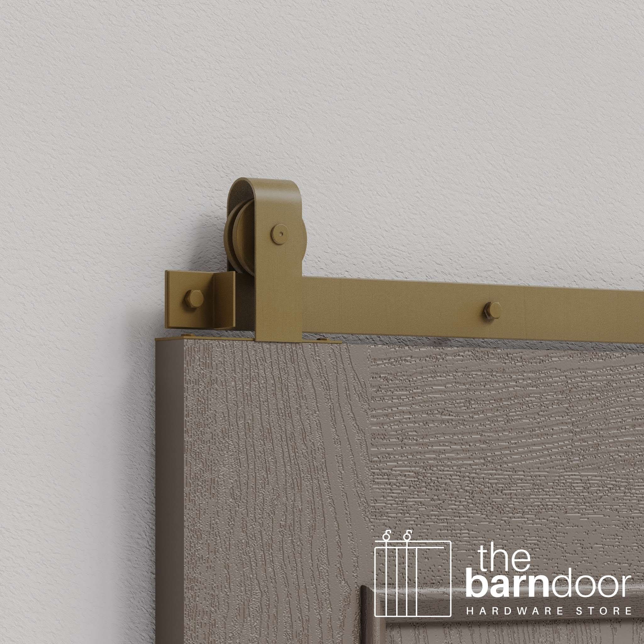 Jacobs Gold J Strap Top Mount Heavy Duty Single Track Barn Door Hardware