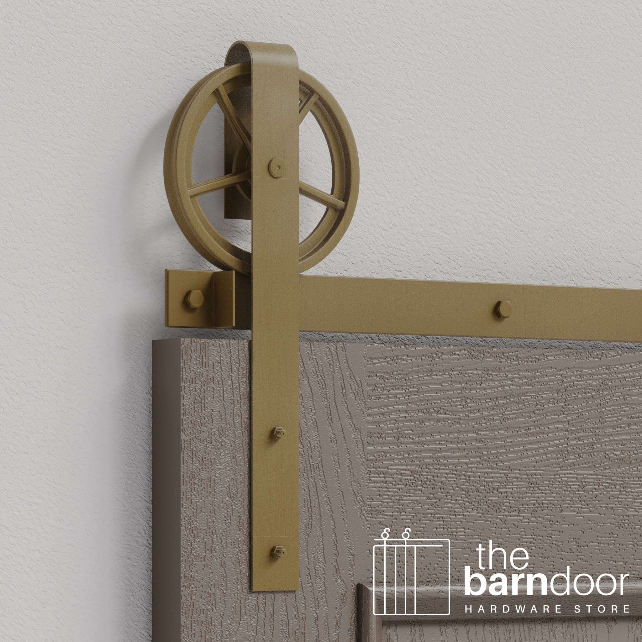 Jacobs Gold Wagon Wheel Heavy Duty Single Track Barn Door Hardware