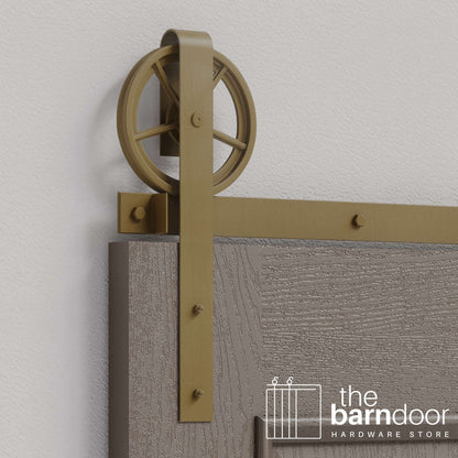 Jacobs Gold Wagon Wheel Heavy Duty Single Track Barn Door Hardware