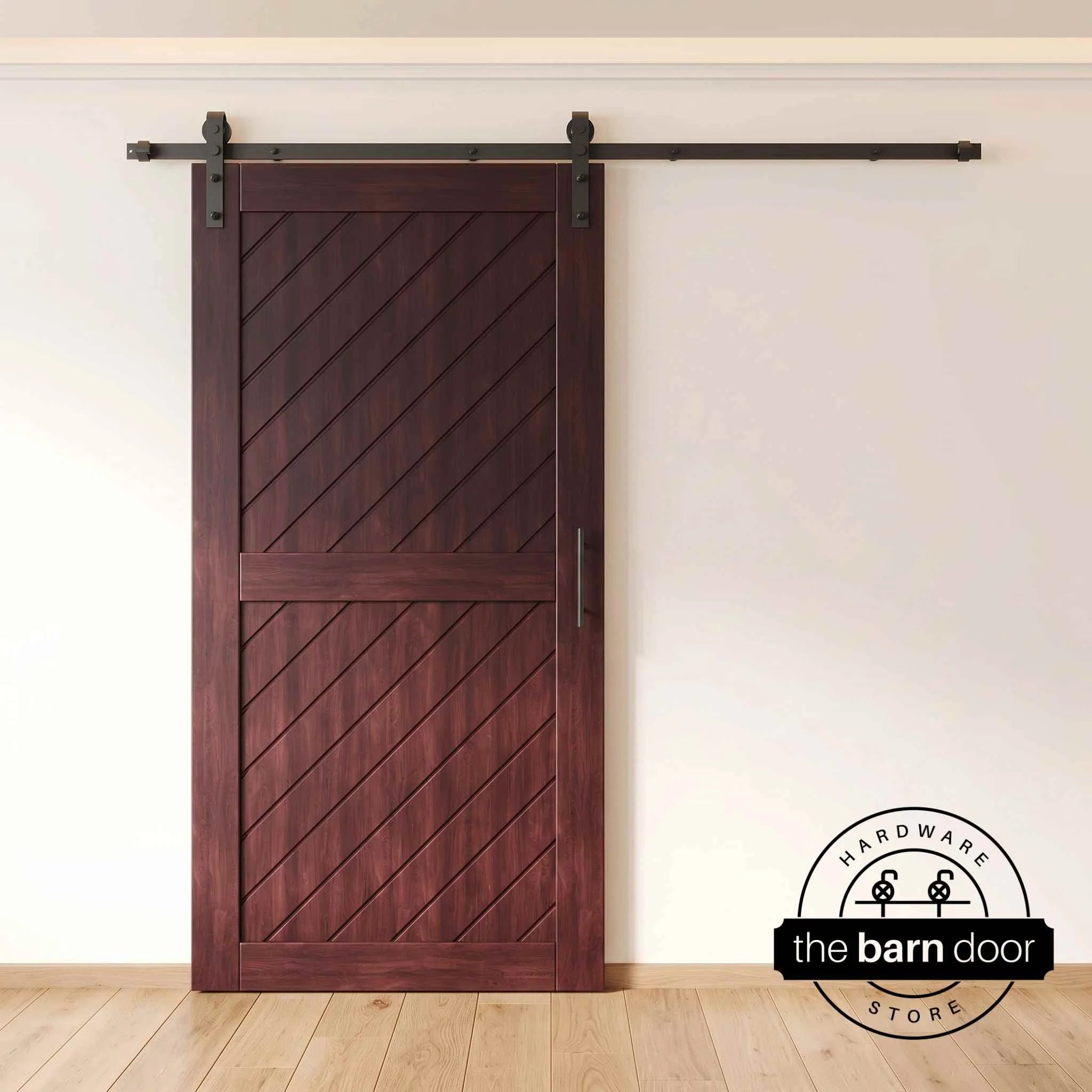 Red Mahogany Slanted Barn Door
