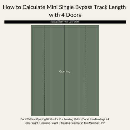 Mini Single Track Bypass Cabinet Barn Door Hardware Kit