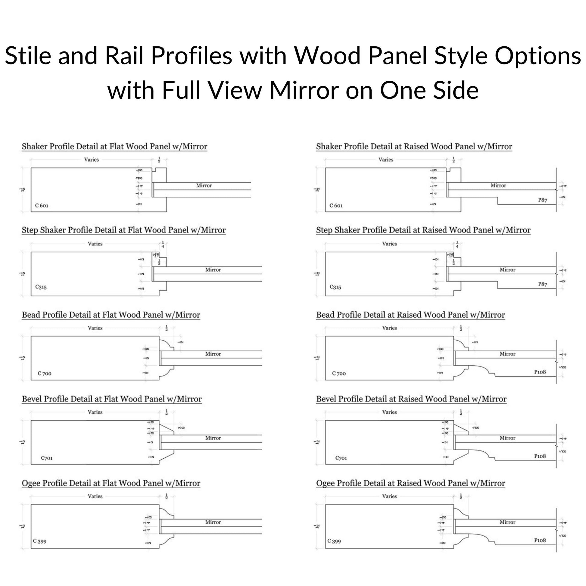 Stile and Rail Profiles with Wood and Mirror