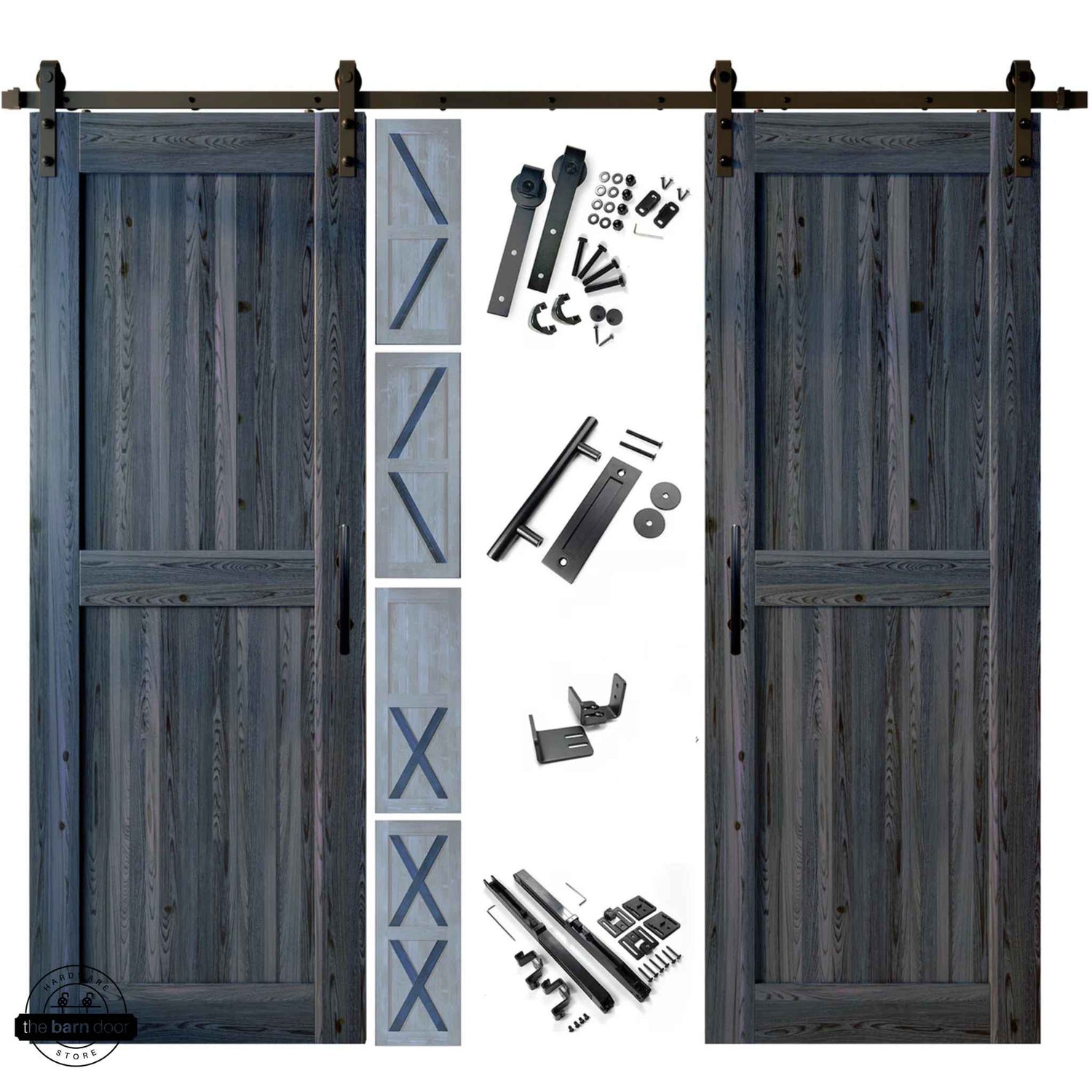 Navy Classic Double Barn Door Kit