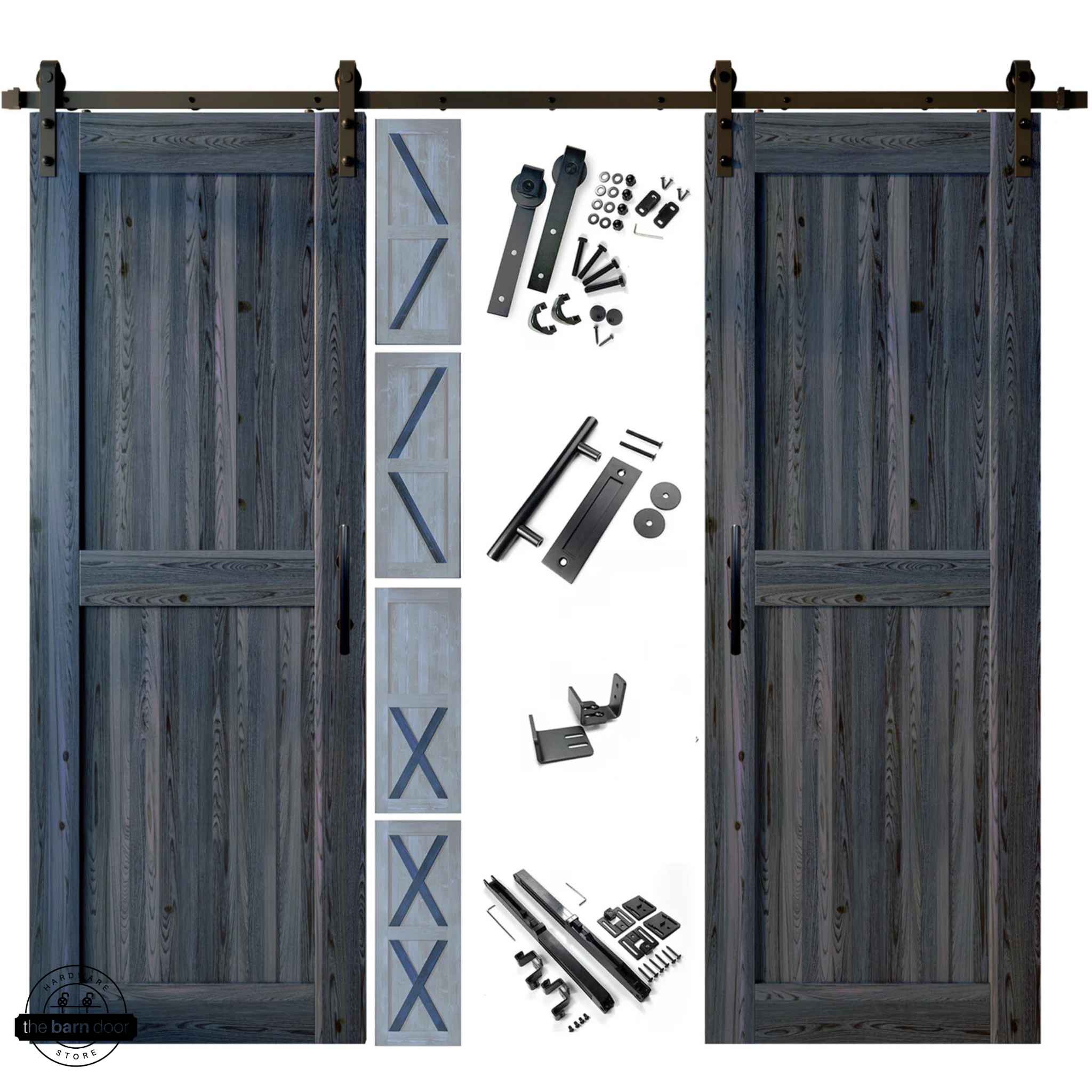 Navy Classic Double Barn Door Kit