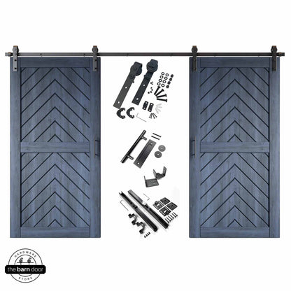 Navy Fishbone Double Barn Door Kit by TBDHS