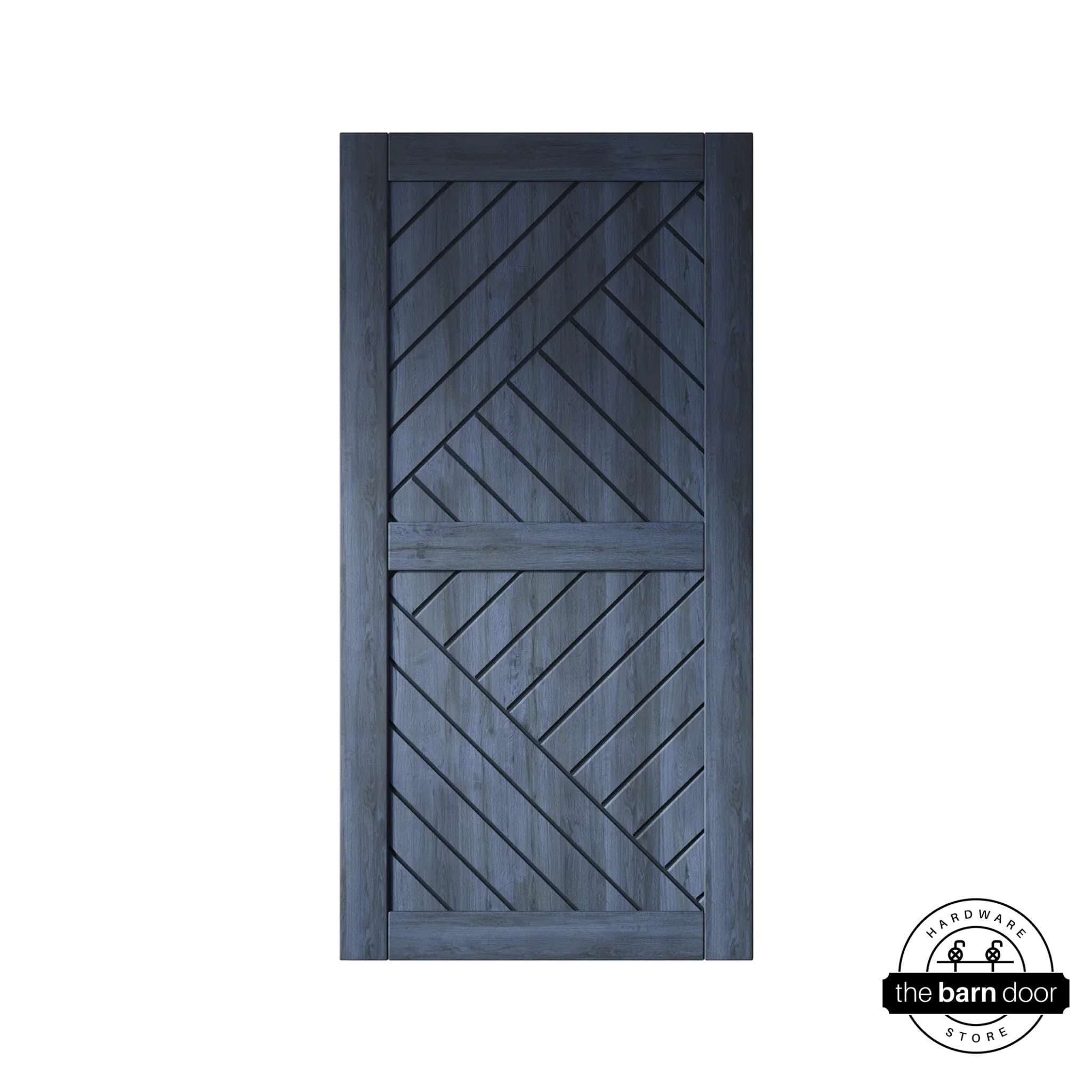 Navy Patterned Barn Door