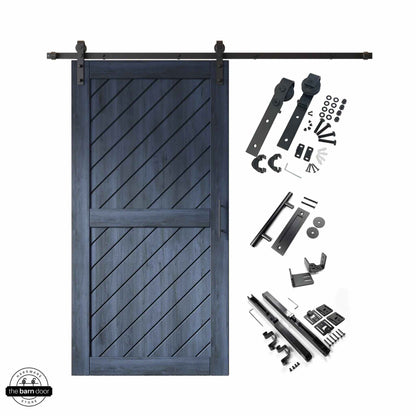 Navy Slanted Classic Single Track Barn Door Kit